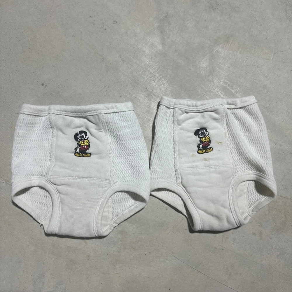 Vintage Clothing Baby Doll Diaper Cover Bloomers Mickey Mouse 1960s Christy Knit